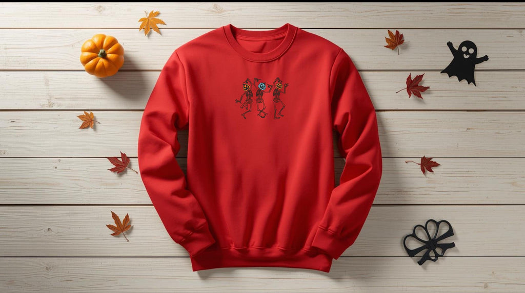 Pumpkin Head Skeleton Crewneck Sweatshirt