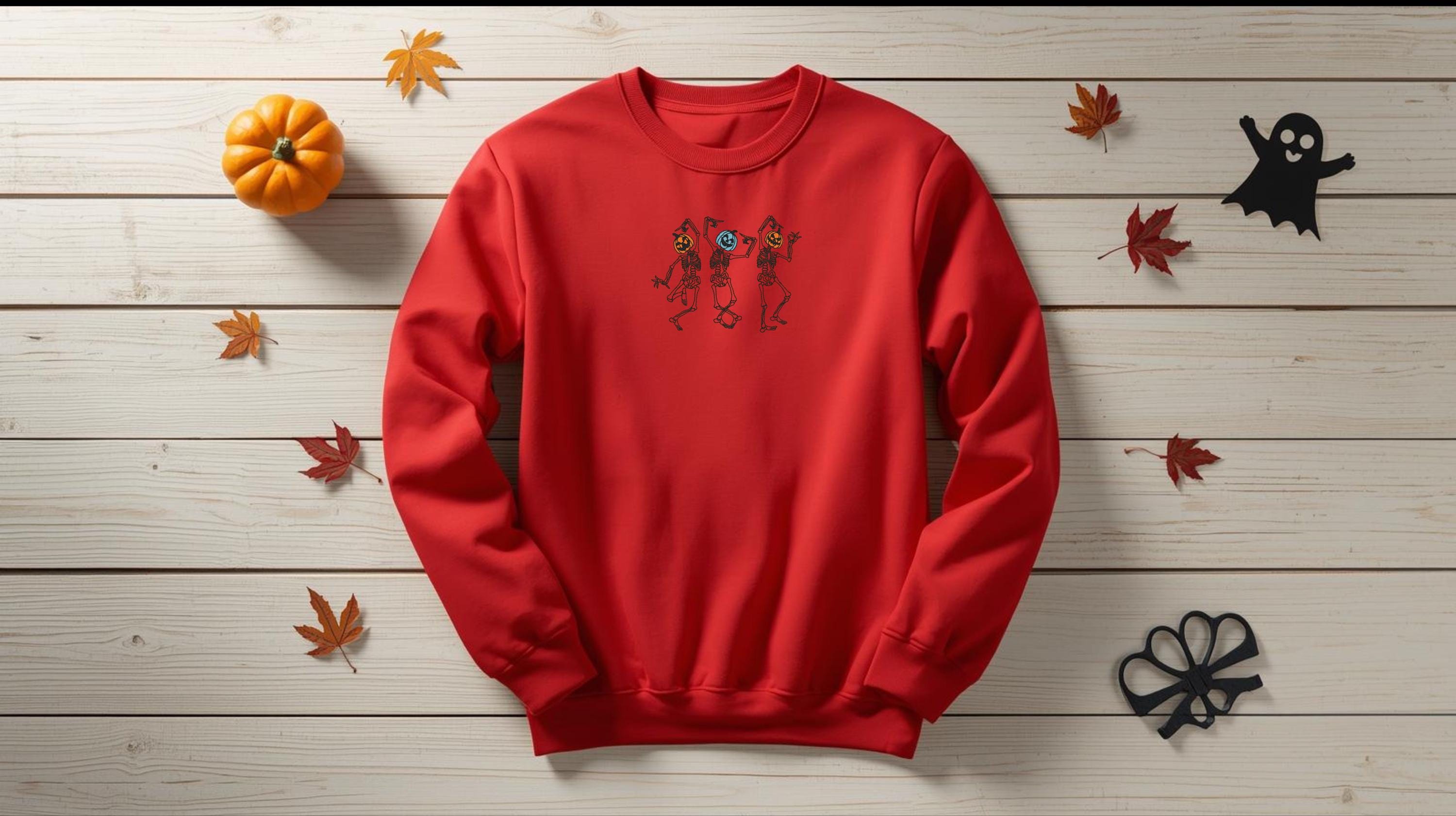 Pumpkin Head Skeleton Crewneck Sweatshirt