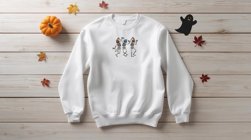 Pumpkin Head Skeleton Crewneck Sweatshirt
