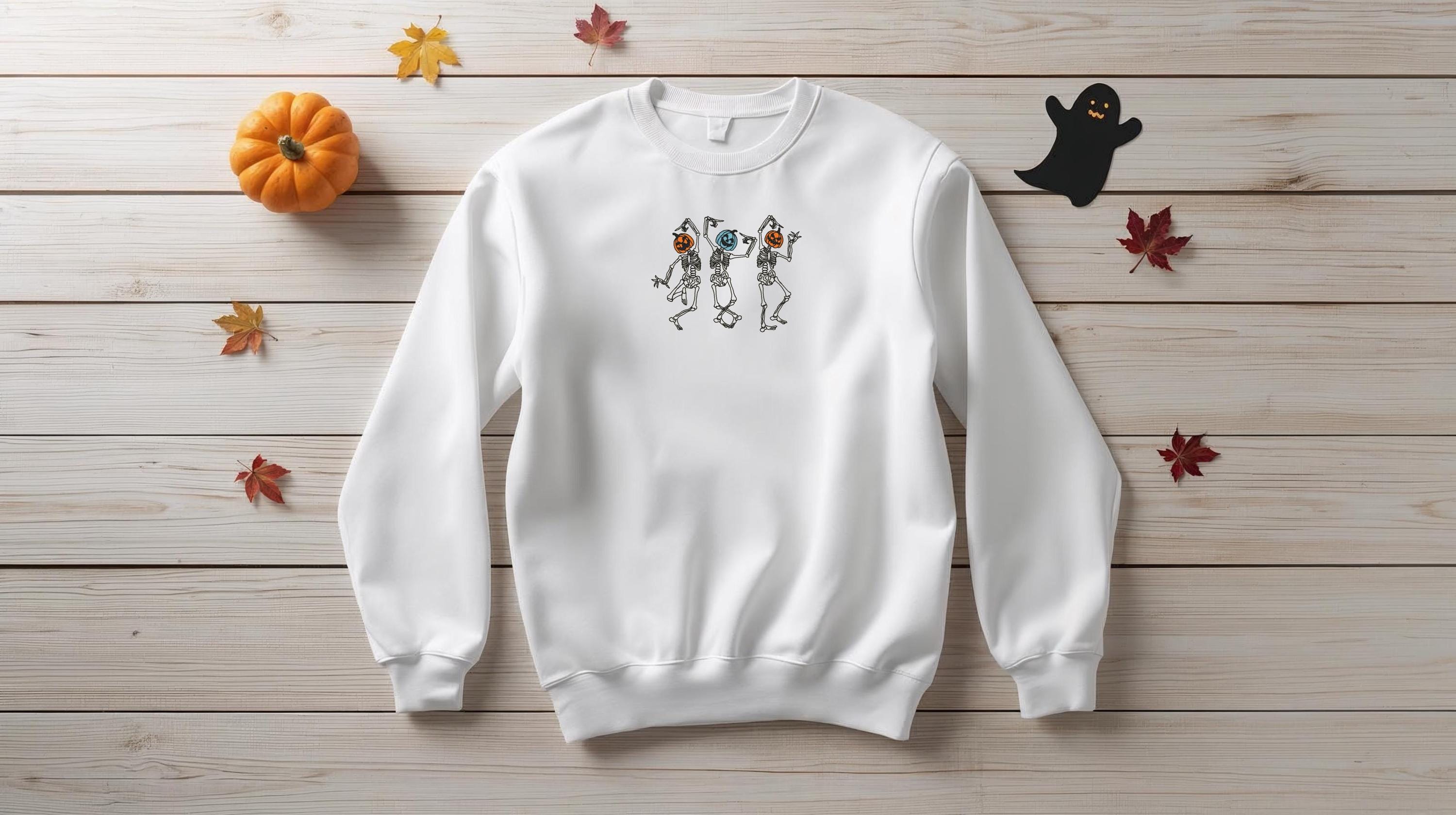 Pumpkin Head Skeleton Crewneck Sweatshirt
